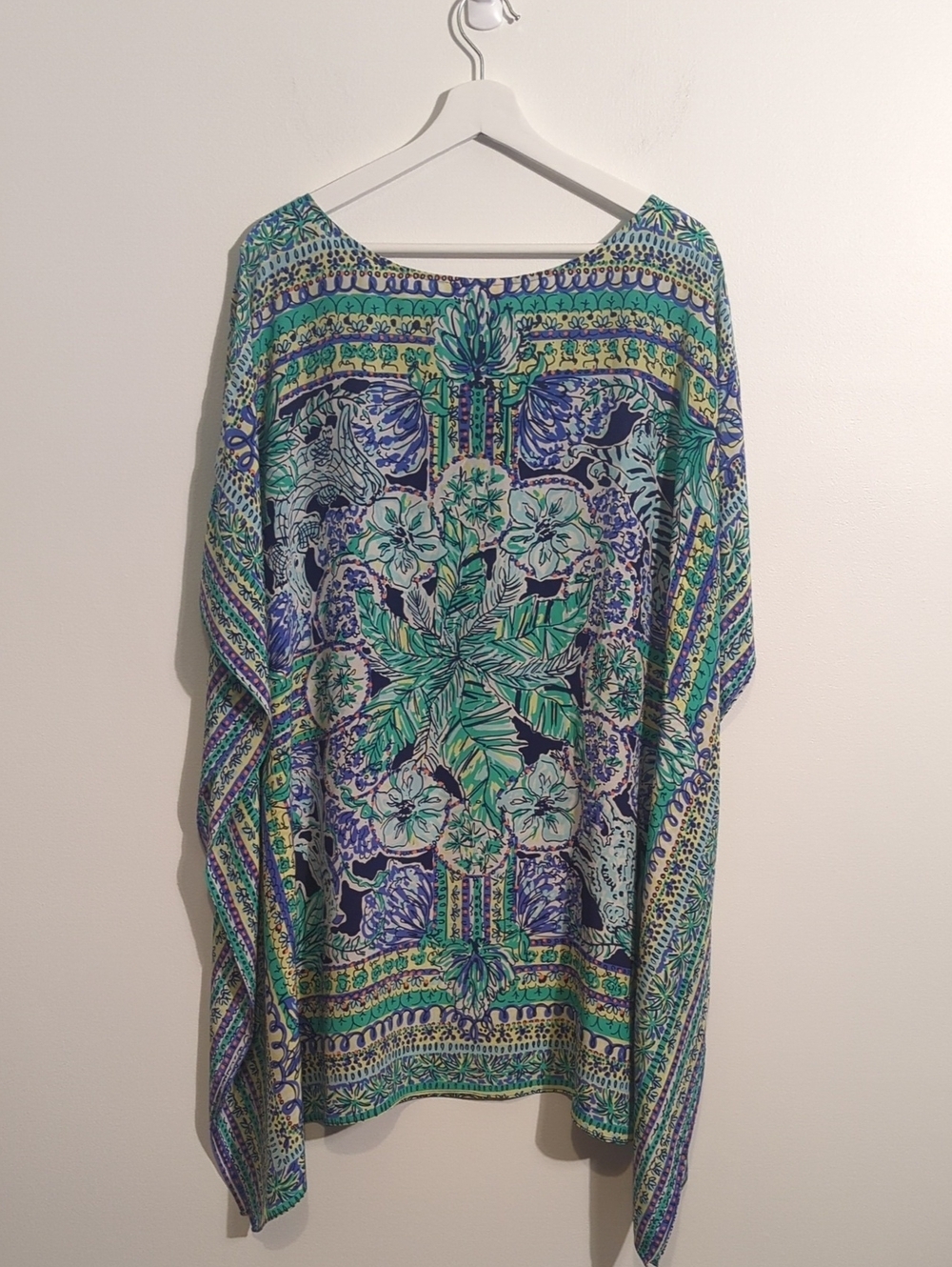LILLY PULITZER silk floral caftan mini dress - size medium - Picture 6 of 8